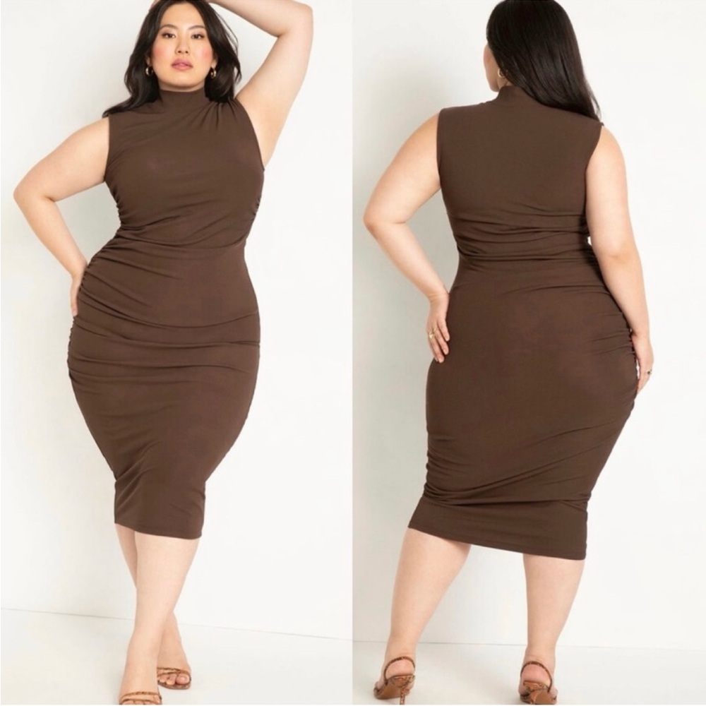ELOQUII Ruched Detail Rib Dress (US 20)